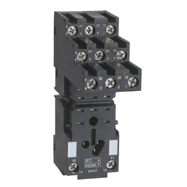 Schneider Signaling Zelio Relay_ Harmony, Socket, for RXM3 relays, screw connectors, separate contact_ [RXZE2S111M]