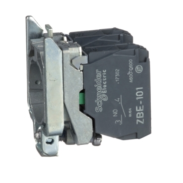 Schneider Signaling Harmony XB4_ single contact block with body/fixing collar 2NO screw clamp terminal_ [ZB4BZ103]