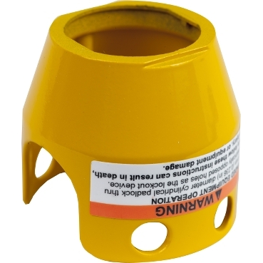 Schneider Signaling Harmony XB4_ yellow metal padlockable guard for Ø40 mushroom head_ [ZBZ1605]