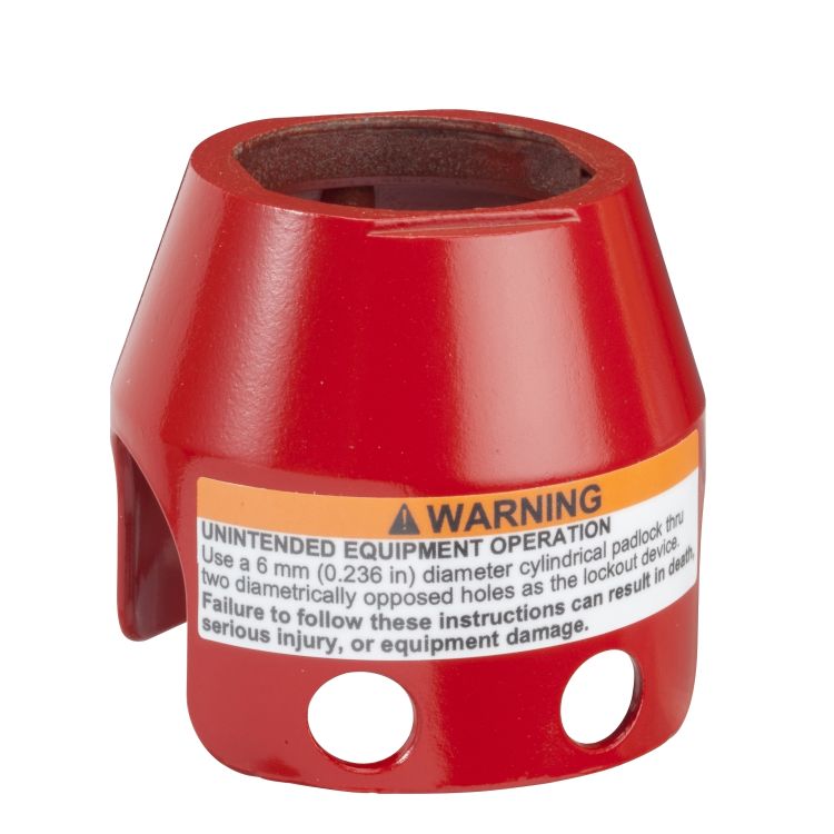Schneider Signaling Harmony XB4_ red metal padlockable guard for Ø40 mushroom head_ [ZBZ1604]