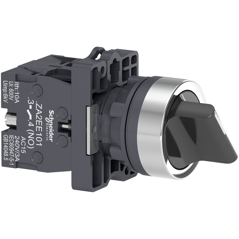 Schneider Signaling Harmony XA2E_ selector switch - Ø22 - standard handle - 3 positions - 2NO_ [XA2ED33]