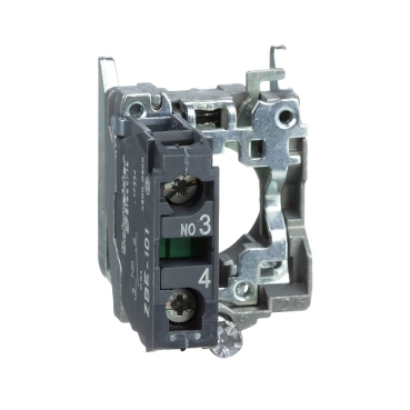 Schneider Signaling Harmony XB4_ single contact block with body/fixing collar 1NO screw clamp terminal_ [ZB4BZ101]