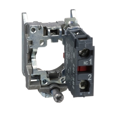 Schneider Signaling Harmony XB4_ single contact block with body/fixing collar 1NC screw clamp terminal_ [ZB4BZ102]