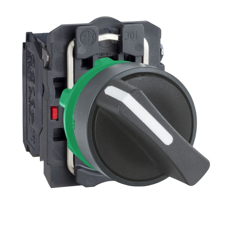 Schneider Signaling Harmony XB5_ Selector switch, plastic, black, Ø22, 2 positions, stay put, 1 NO + 1 NC_ [XB5AD25]