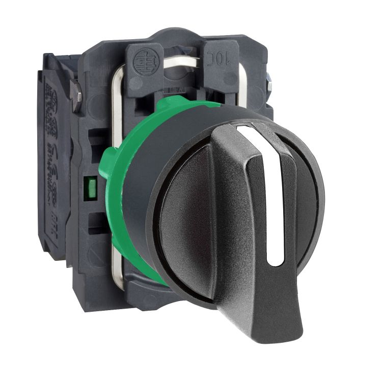 Schneider Signaling Harmony XB5_ Selector switch, plastic, black, Ø22, 3 positions, stay put, 2 NO_ [XB5AD33]