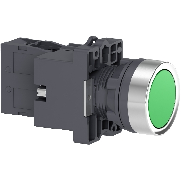Schneider Signaling Harmony Easy XA2E_ green flush complete illum push-button - Ø22 - flush - 24V AC/DC - 1NO_ [XA2EW33B1]