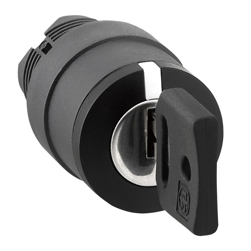 Schneider Signaling Harmony XB5_ Harmony XB5, Key switch selector head, plastic, black, Ø22, key n°455, 3 positions, spring return from right to center, withdrawal left and center_ [ZB5AG05]