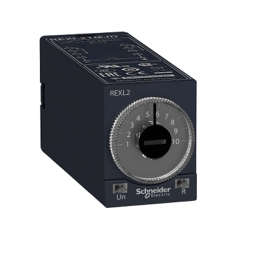 Schneider Signaling Zelio Time_ on-delay timing relay - 0.1 s..100 h - 230 V AC - 2 OC_ [REXL2TMP7]