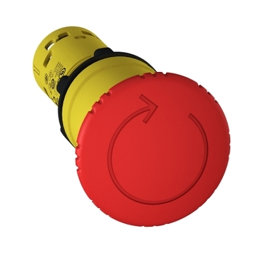 Schneider Signaling Harmony XB7_ Emergency stop Ø 22 - red - mushroom head Ø 40mm - turn to release - 1 NO + 1 NC_ [XB7NS8445]