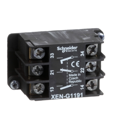 Schneider Signaling Harmony XAC_ Harmony XAC, Single contact block, spring return, 2-speed, spring return, front mounting, 2 NO + 1 NC_ [XENG1191]