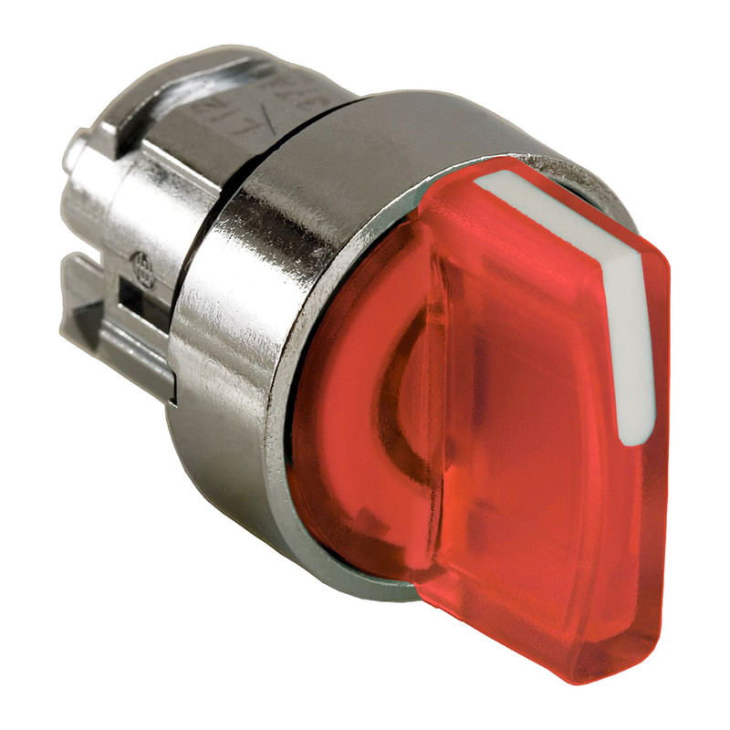 Schneider Signaling Harmony XB4_ red illuminated selector switch head Ø22 3-position stay put_ [ZB4BK1343]