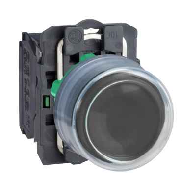 Schneider Signaling Harmony XB5_ Push button, plastic, projecting, black, Ø22, spring return, booted, unmarked, 1 NO_ [XB5AP21]