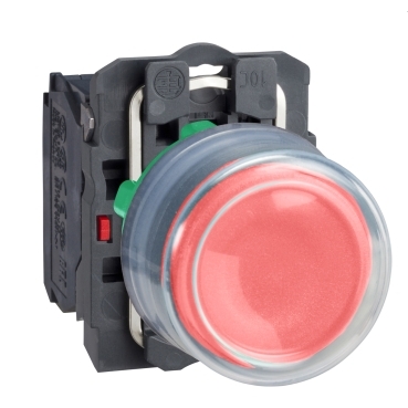 Schneider Signaling Harmony XB5_ Push button, plastic, projecting, red, Ø22, spring return, booted, unmarked, 1 NO_ [XB5AP42]