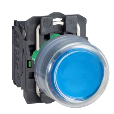 Schneider Signaling Harmony XB5_ Push button, plastic, projecting, blue, Ø22, spring return, booted, unmarked, 1 NO_ [XB5AP61]