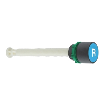 Schneider Signaling Harmony XB5_ Harmony XB5, Pushs button reset for 17...120 mm actuation distance, plastic, flush, blue, Ø22, marked R_ [XB5AA86102]