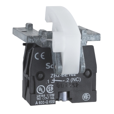 Schneider Signaling Harmony XAC_ Harmony XAC, Single contact block, spring return, screw clamp terminal, 1 NC_ [XACS102]