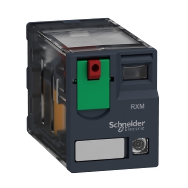 Schneider Signaling Zelio Relay_ Harmony, Miniature plug-in relay, 6 A, 4 CO, with LED, with lockable test button, 120 V AC_ [RXM4AB2F7]