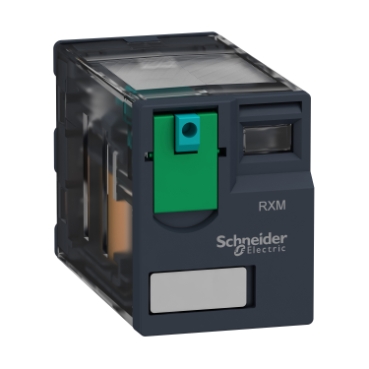 Schneider Signaling Zelio Relay_ Harmony, Miniature plug-in relay, 10 A, 3 CO, with lockable test button, 24 V DC_ [RXM3AB1BD]