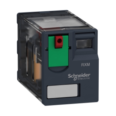 Schneider Signaling Zelio Relay_ Harmony, Miniature plug-in relay, 12 A, 2 CO, with lockable test button, 120 V AC_ [RXM2AB1F7]