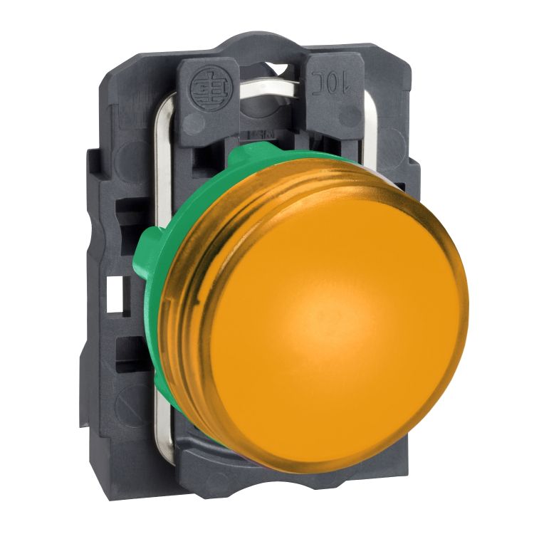 Schneider Signaling Harmony XB5_ Pilot light, plastic, orange, Ø22, plain lens with integral LED, 230...240 V AC_ [XB5AVM5]