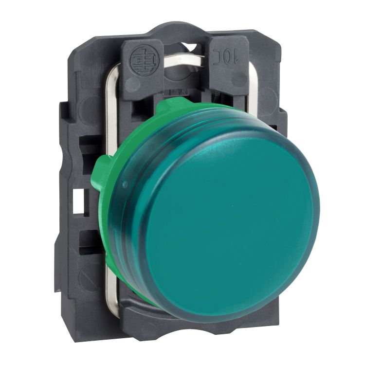 Schneider Signaling Harmony XB5_ Pilot light, plastic, green, Ø22, plain lens with integral LED, 230...240 V AC_ [XB5AVM3]