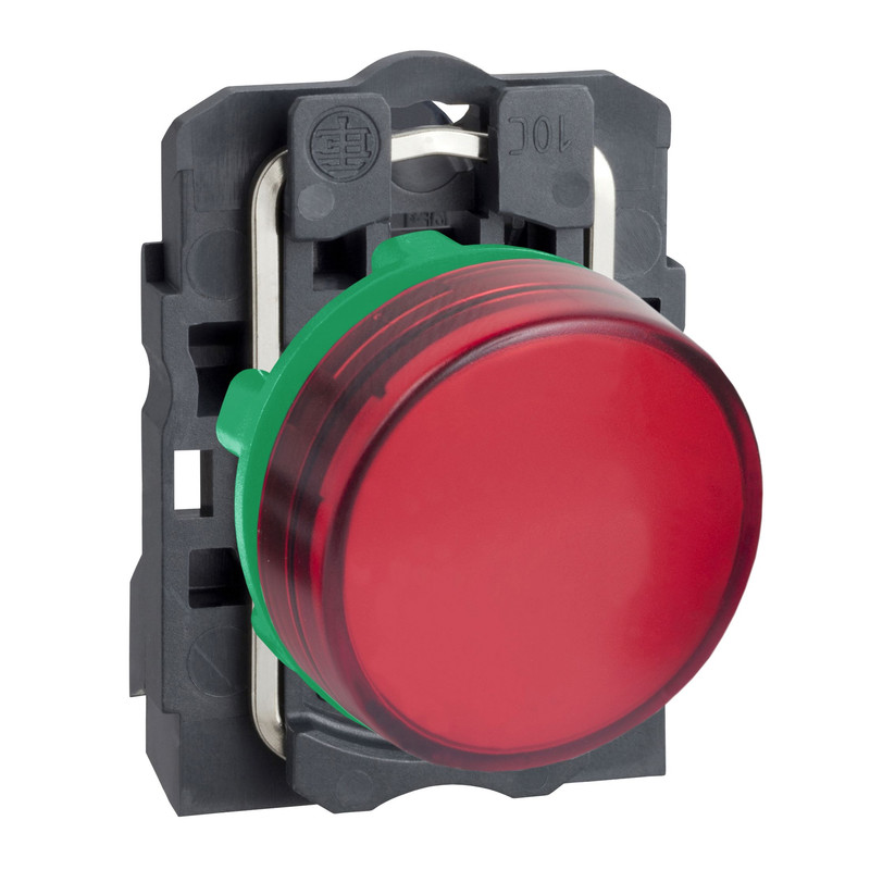 Schneider Signaling Harmony XB5_ Pilot light, plastic, red, Ø22, plain lens with integral LED, 24 V AC/DC_ [XB5AVB4]
