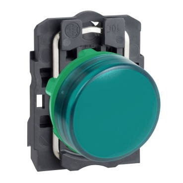 Schneider Signaling Harmony XB5_ Pilot light, plastic, green, Ø22, plain lens with integral LED, 24 V AC/DC_ [XB5AVB3]