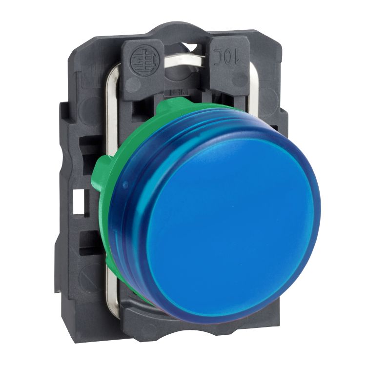 Schneider Signaling Harmony XB5_ Pilot light, plastic, blue, Ø22, plain lens with integral LED, 230...240 V AC_ [XB5AVM6]