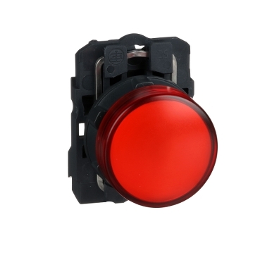 Schneider Signaling Harmony XB5_ Pilot light, plastic, red, Ø22, plain lens with integral LED, 110…120 V AC_ [XB5AVG4]