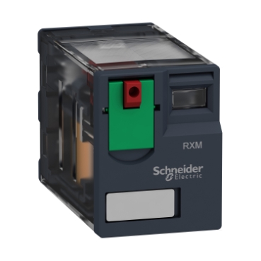 Schneider Signaling Zelio Relay_ Harmony, Miniature plug-in relay, 12 A, 2 CO, with lockable test button 230 V AC_ [RXM2AB1P7]