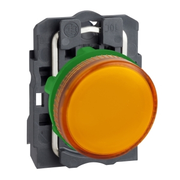 Schneider Signaling Harmony XB5_ Pilot light, plastic, orange, Ø22, plain lens for BA9s bulb, <= 250 V_ [XB5AV65]