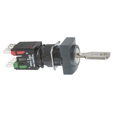 Schneider Signaling Harmony XB6_ black complete rectang selector switch Ø16 2-position stay put 1NO+1NC Ronis 200_ [XB6DGC5B]