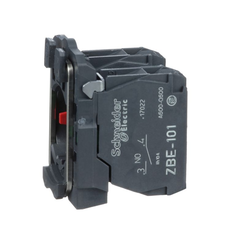 Schneider Signaling Harmony XB5_ single contact block with body/fixing collar 1NO+1NC screw clamp terminal_ [ZB5AZ105]