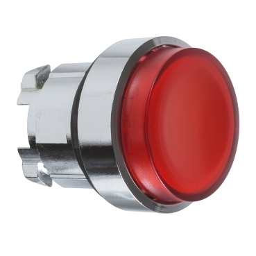Schneider Signaling Harmony XB4_ red projecting illuminated pushbutton head Ø22 spring return for integral LED_ [ZB4BW143]