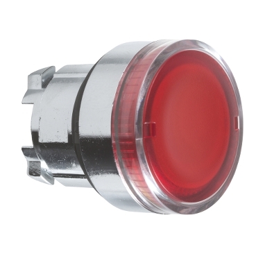 Schneider Signaling Harmony XB4_ red flush illuminated pushbutton head Ø22 spring return for BA9s bulb_ [ZB4BW34]
