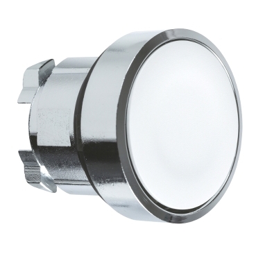 Schneider Signaling Harmony XB4_ white flush pushbutton head Ø22 spring return unmarked_ [ZB4BA1]