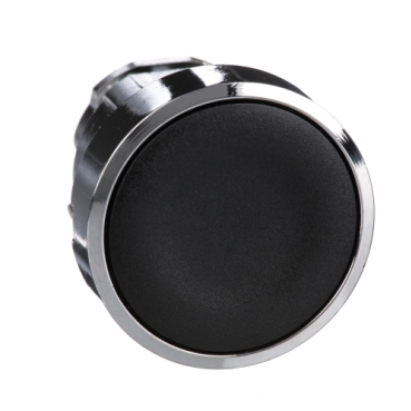 Schneider Signaling Harmony XB4_ black flush pushbutton head Ø22 spring return unmarked_ [ZB4BA2]