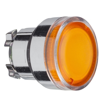 Schneider Signaling Harmony XB4_ orange flush illuminated pushbutton head Ø22 spring return for BA9s bulb_ [ZB4BW35]
