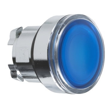 Schneider Signaling Harmony XB4_ blue flush illuminated pushbutton head Ø22 spring return for integral LED_ [ZB4BW363]
