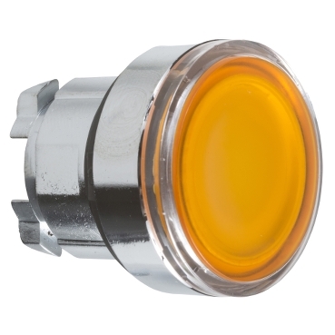 Schneider Signaling Harmony XB4_ orange flush illuminated pushbutton head Ø22 spring return for integral LED_ [ZB4BW353]