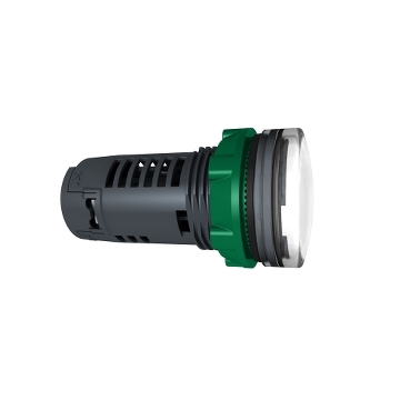 Schneider Signaling Harmony XB5_ white Monolithic pilot light Ø22 plain lens with integral LED 230...240V_ [XB5EVM1]