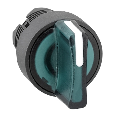Schneider Signaling Harmony XB5_ green illuminated selector switch head Ø22 3-position stay put_ [ZB5AK1333]