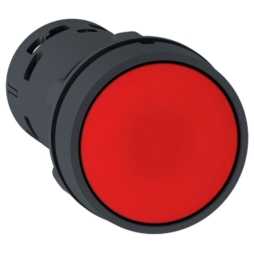 Schneider Signaling Harmony XB7_ Monolithic push button, plastic, red, Ø22, spring return, unmarked, 1 NO + 1 NC_ [XB7NA45]