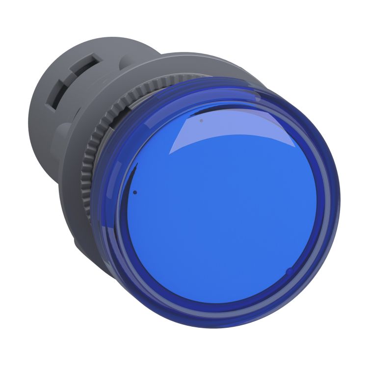 Schneider Signaling Harmony XA2E_ Pilot light, plastic, blue, Ø 22 mm, with integral LED, 220…230V AC, Anti-interference_ [XA2EVM6LC]
