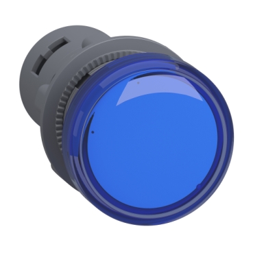 Schneider Signaling Harmony Easy XA2E_ Pilot light, plastic, blue, Ø 22 mm, with integral LED, 110 V AC/DC, Anti-interference_ [XA2EVF6LC]