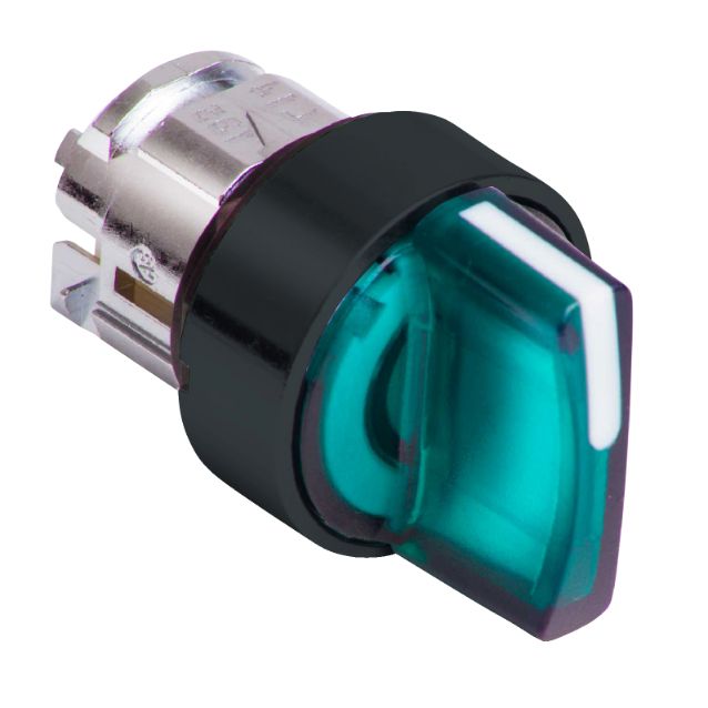 Schneider Signaling Harmony XB5_ Head for illuminated selector switch, Harmony XB5, XB4, green Ø22 mm 3 position spring return_ [ZB5AK1733]