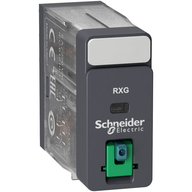Schneider Signaling Zelio Relay_ interface plug-in relay - Zelio RXG - 2 C/O standard - 24V DC - 5A - with LTB_ [RXG21BD]