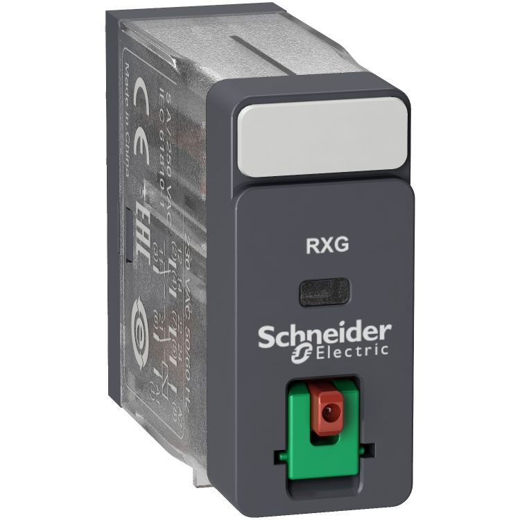 Schneider Signaling Zelio Relay_ interface plug-in relay - Zelio RXG - 2 C/O standard - 230V AC - 5A - with LTB_ [RXG21P7]