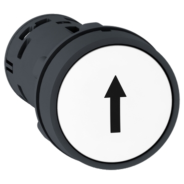 Schneider Signaling Harmony XB7_ Harmony XB7, Monolithic push button, plastic, white, Ø22, spring return, marked UP ARROW, 1 NO_ [XB7NA11341]