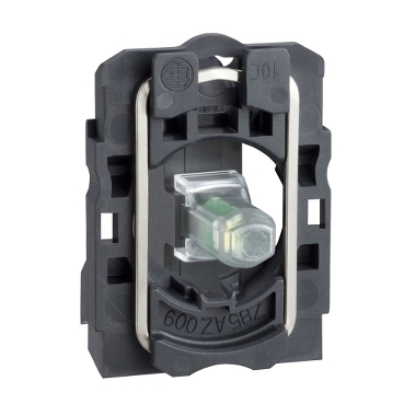 Schneider Signaling Harmony XB5_ green light block with body/fixing collar integral LED 230...240V_ [ZB5AVM3]